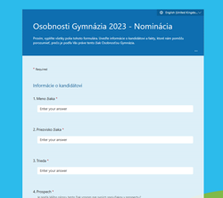 Nominácia osobnosti Gymnázia